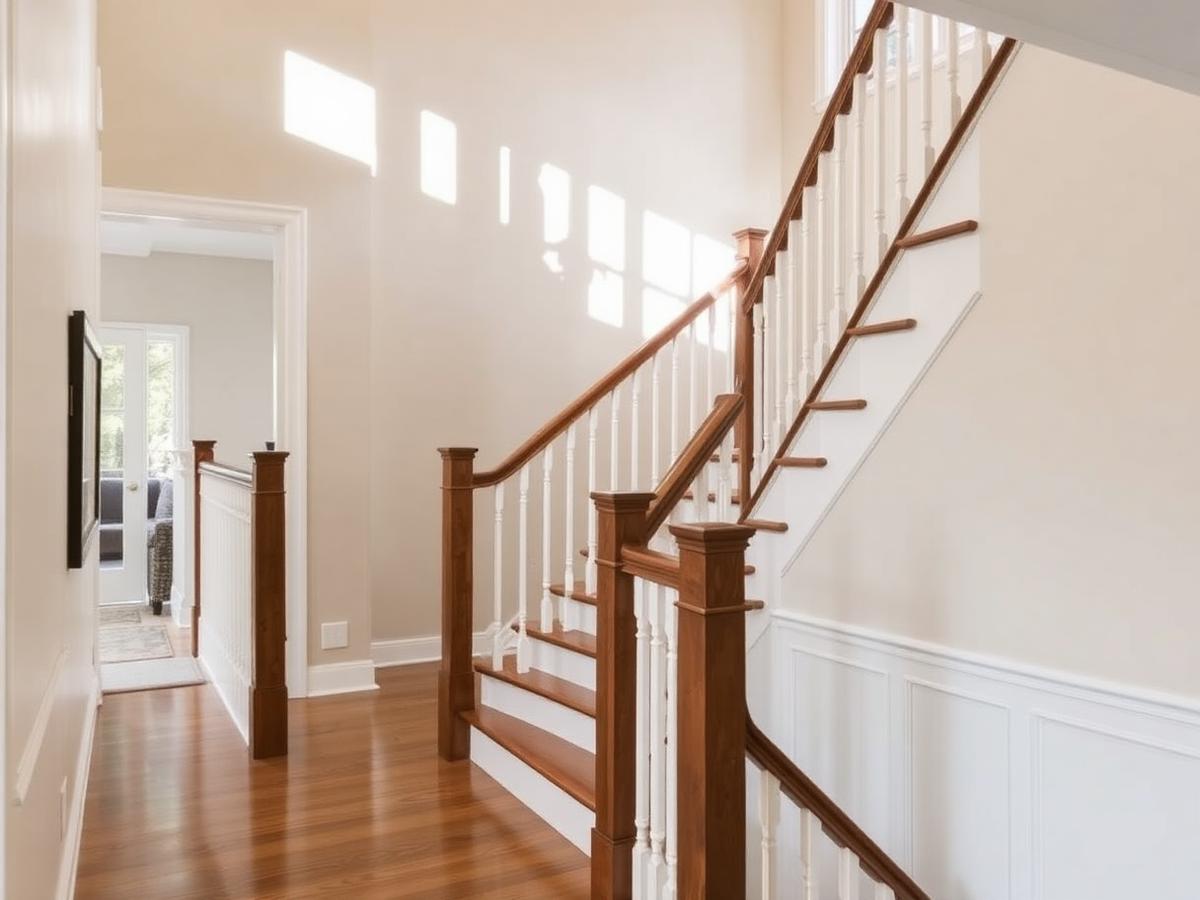 Escalier et corridor résidentiels rénovés